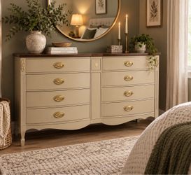 Vintage Dixie Bow-Front Dresser • Buffet • Sideboard