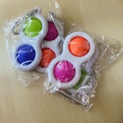 Pop it Bubble Fidget Keychain Stress Relief Hand Toys
