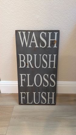Custom Wooden Bathroom Sign