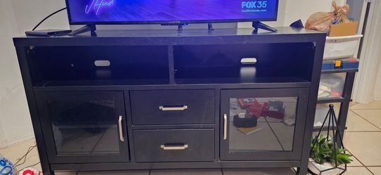 TV stand counsel heavy wood
