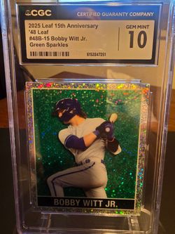 Bobby Witt Jr. 2025 Leaf CGC Gem Mint 10 Card