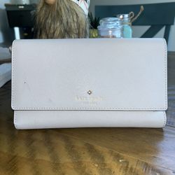 Kate Spade Light Grey Leather Wallet/Clutch