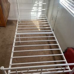 White Metal Bed Frame Twin