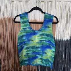 Blue and green tie-dye Koret tank top; excellent condition
