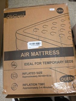 OhGeni Air Mattress Queen with Built in Pump, 18" Raised Blow up Bed, 800lb
Inflatable Mattress, Advanced Coil-Beam Support, 3 Mins Inflation, 40% Thi