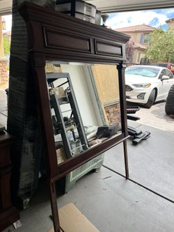 Solid Wood Twin XL Mirror Headboard 