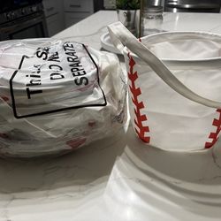 Brand new baseball canvas bucket with handle