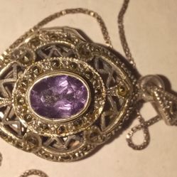 Sterling Silver Amethyst Locket