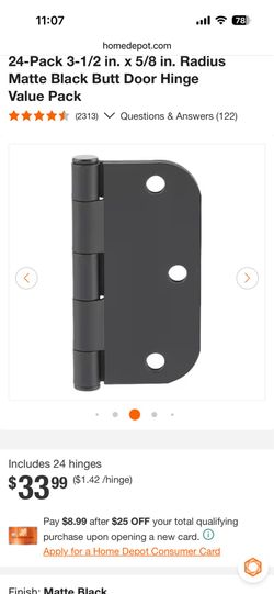 Matte Black Door Hinges