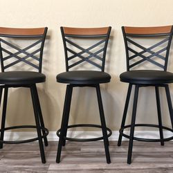 3 Island/counter Swivel Chairs 