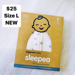 BRAND NEW Large (18-26 Lbs) Happiest Baby Sleepea 5-Second Swaddle - 100% Org Cotton Baby Swaddle Blanket (Rose Planets)