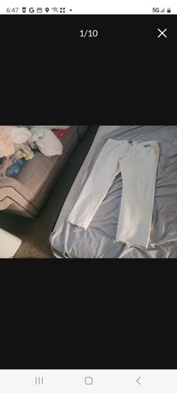 Shipping Available Used Excellent Condition Men's Donna Karan DKNY Mercer Skinny Fit Jeans Pants Size 36X29 White Won't Go Any Lower
