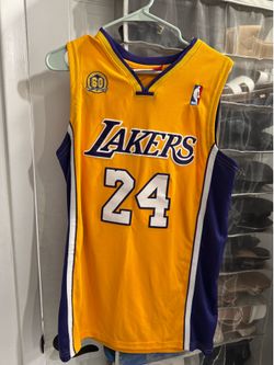 Adidas Kobe Bryant #24 Authentic LA Lakers 60th Sewn On Vintage Jersey Size: Small