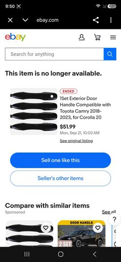 Black Exterior Door Handle Set Toyota Camry/Corolla