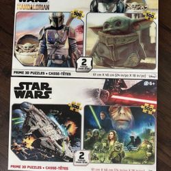 NEW Disney 2-Pack 3D Puzzles Star Wars The Mandalorian (500pc Each) $10 for both