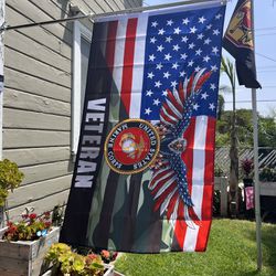 Marine Corps Veteran Flag Size 3ftx5ft 