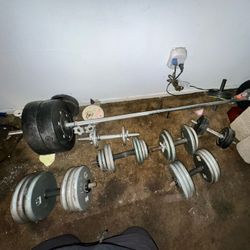 320lb Weight Set With Barbell & Dumbbell Handles