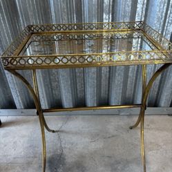 Glass Mirror Side Table