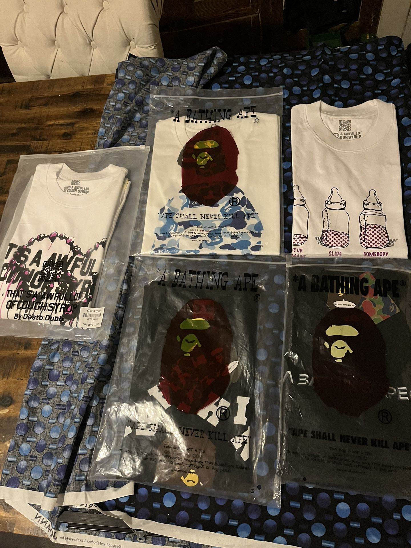 Bape And Cough Syrup Tees
