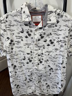 Denim & Flower Aloha Print Button-Down Shirt
