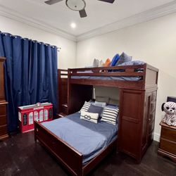 Bunk Bed Full Over Twin With Chest And Storage Staircase 