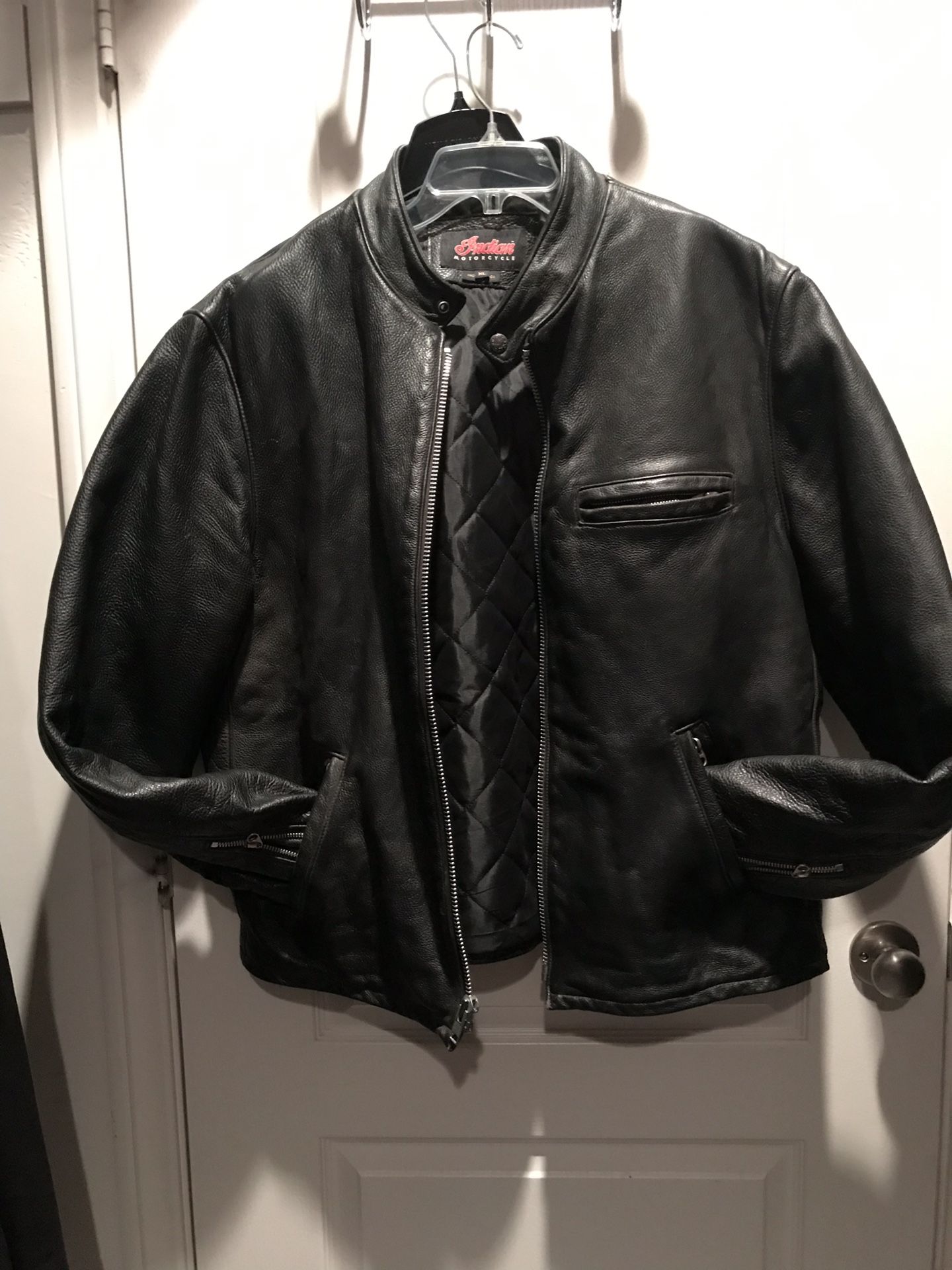 Leather Indian Motorcycle Riding Jacket