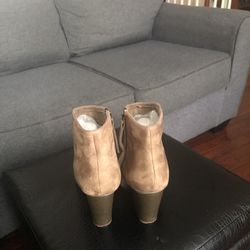 Tan/brown Velvet Booties Size 8