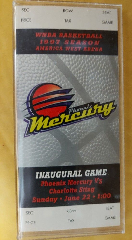 Phoenix Mercury Inaugural Season Ticket Suvenior