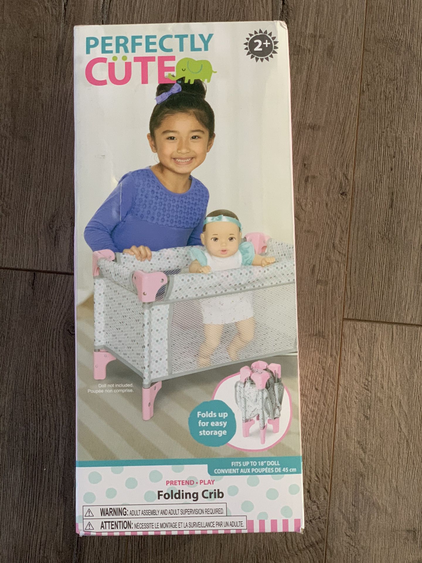 New perfectly cute Baby Doll Folding Crib & Playpen