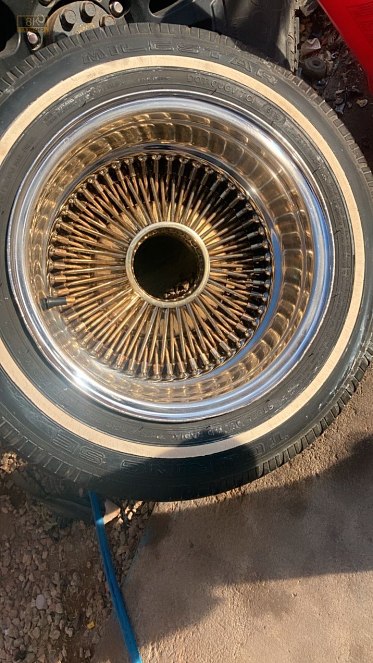 13x7 100 Spoke Reverse 13 Inch Wire Wheels 100 Spokes