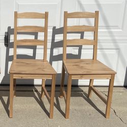 2 Solid Wood Dining Chairs