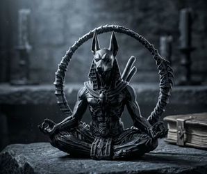 Anubis Meditation Figurine Statue - Gothic Egyptian Collectible Statue Suitable for / Decor,