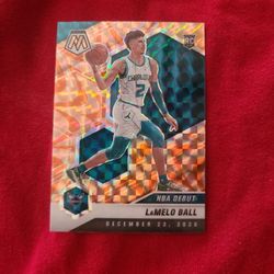 Lamelo Ball Orange Reactive Prizm Rookie Card 