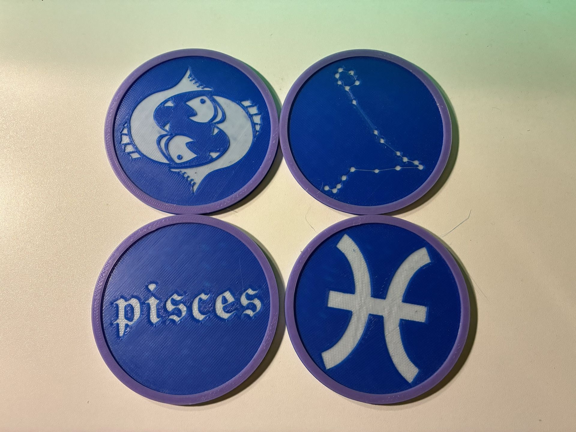 Pisces Zodiac Coasters (Set of 4)