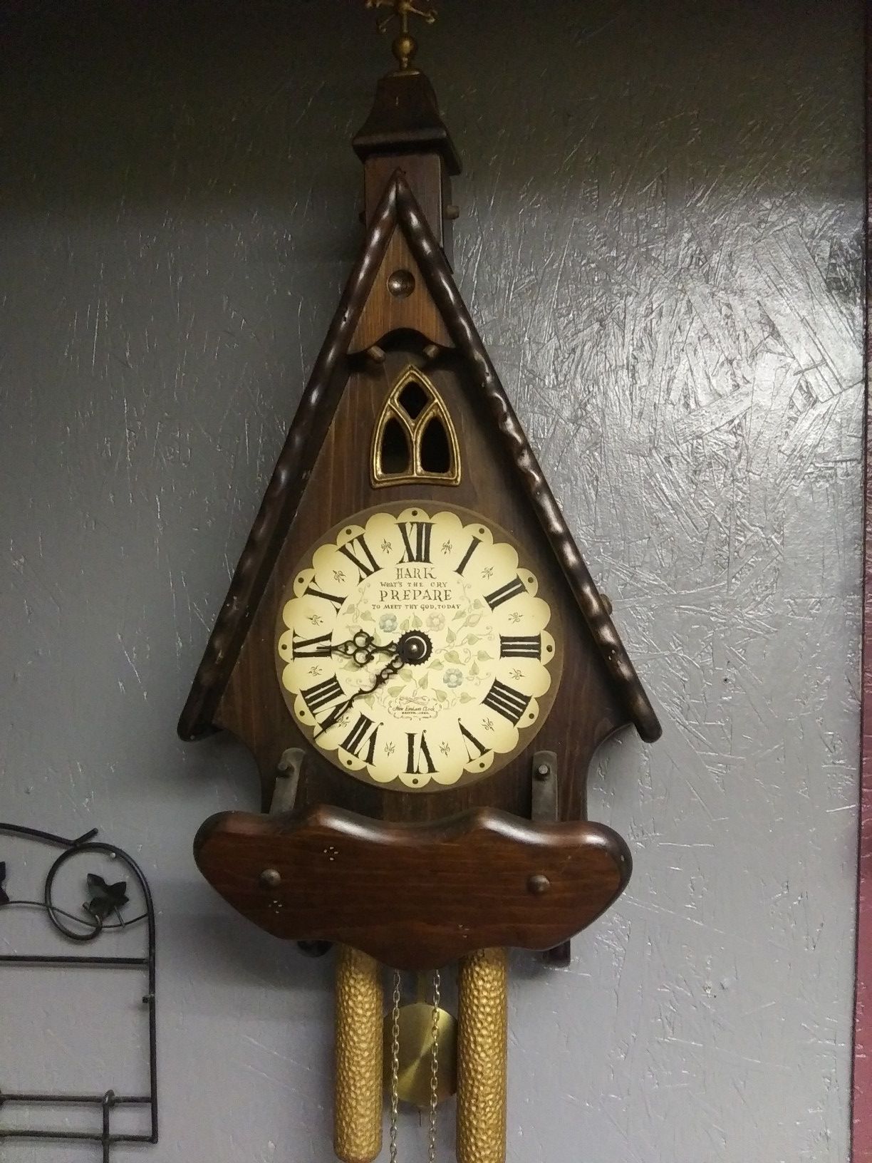 Antique cathedral wall clock
