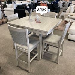5-pc Counter Height Dining Set Light Gray 