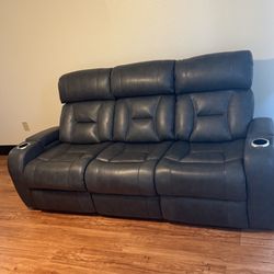 Black Three Leather Seater