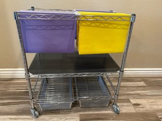 Hanging file and storage cart