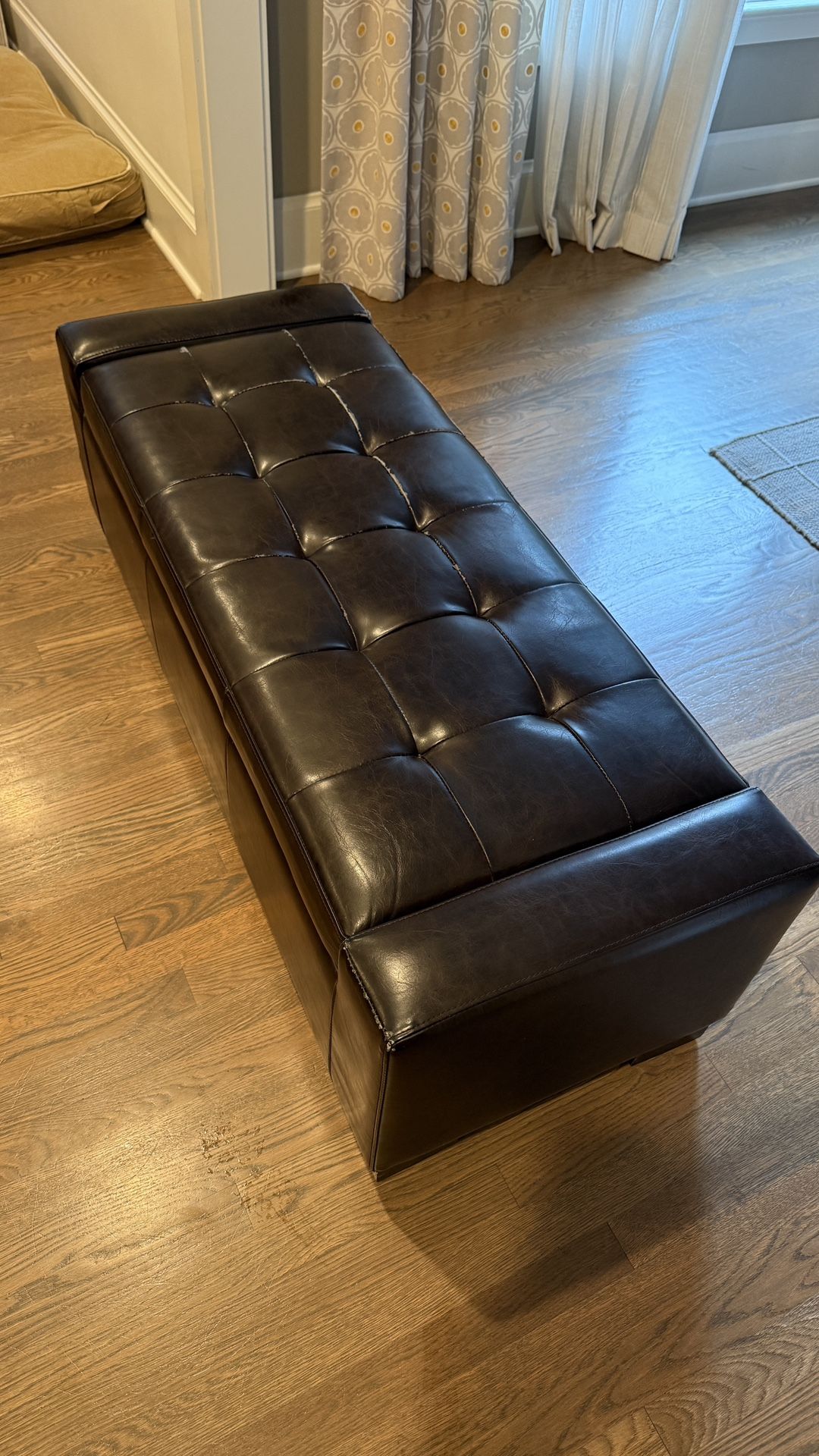 Leather Ottoman With Storage