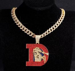 Denver Broncos chain and pendant