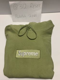 Supreme box logo sage hoodie