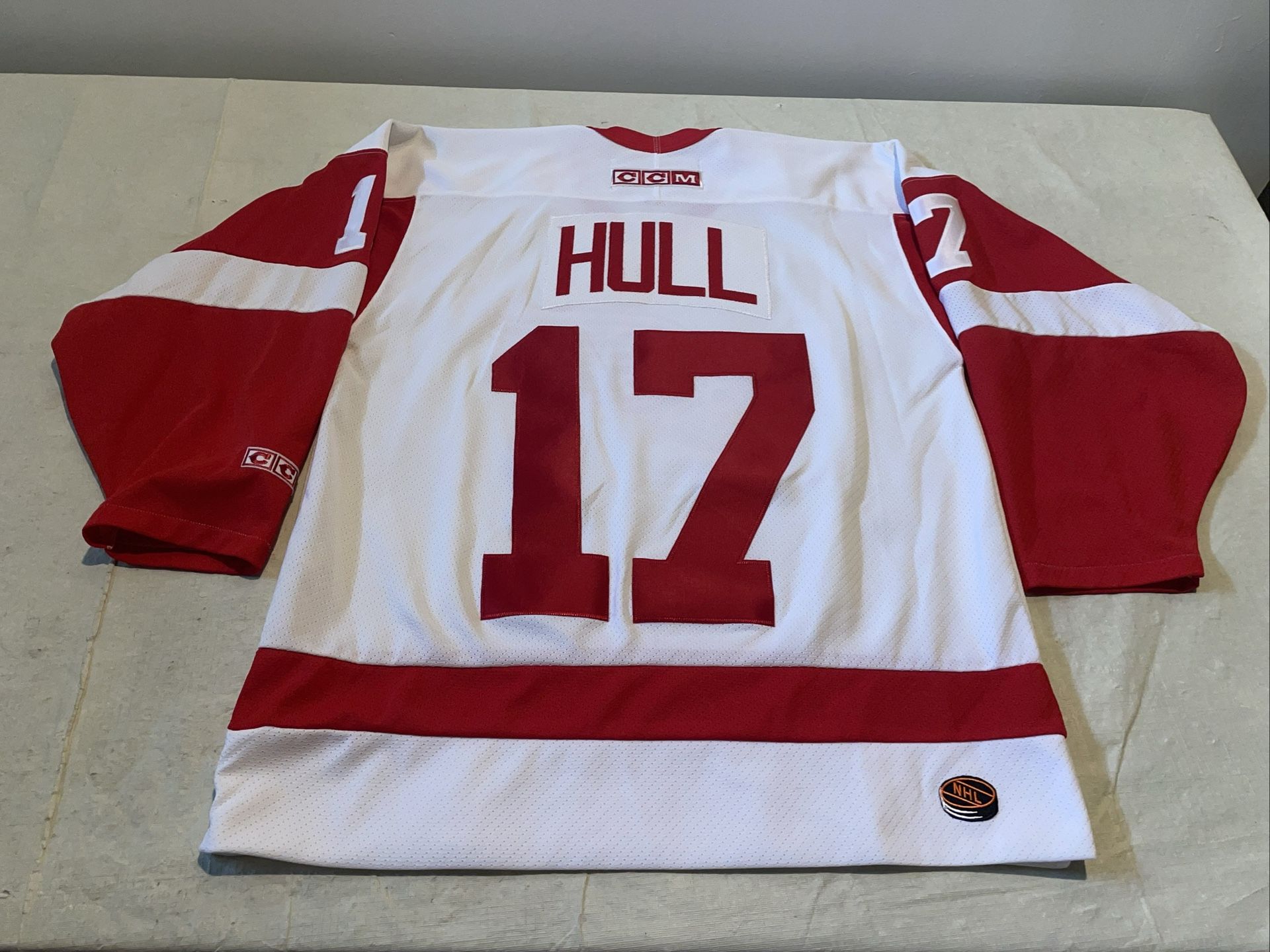 Brett Hull Detroit Red Wings Ccm Jersey Mens  Medium white Euc Mic Vintage 90s