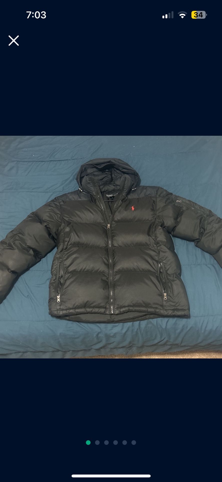 Men’s Polo Puffer Jacket Size XL