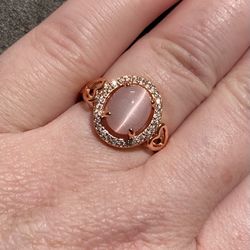 Cats Eye Rose Gold Ring S925