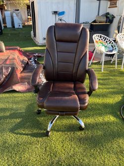 Brown Faux Leather Executive Office Chair