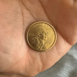Rare 1 dollar Sacagawea year 2000 color gold