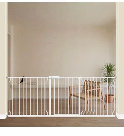 Extra Wide Walk-Through Baby & Pet Safety Gate White 71.6"'-85" Pressure Mounted
