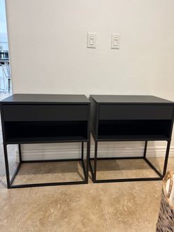 Set of black nightstands