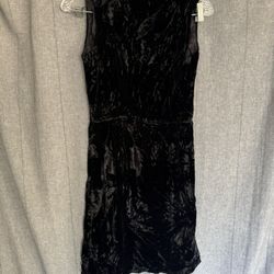 Vtg 50/60s Black Crushed Velvet Union Label Sleeveless Mini Dress Dark Goth Glam  Needs minor repairs: ***Side Seam Slits stitching coming undone*** *