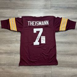 Autographed/Signed JOE THEISMANN 83 MVP Washington Burgundy Jersey JSA COA Auto